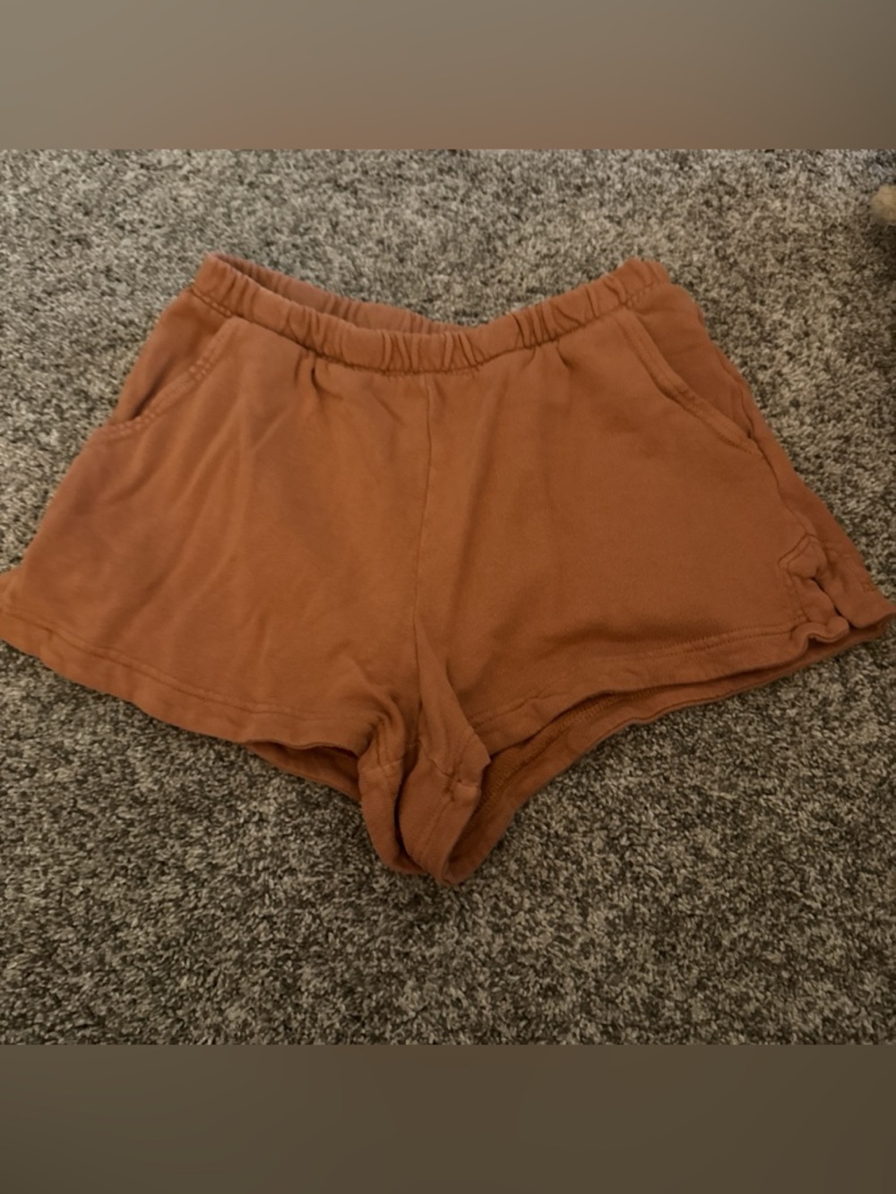 Women’s Casual Elastic-Waist Orange Lounge Shorts